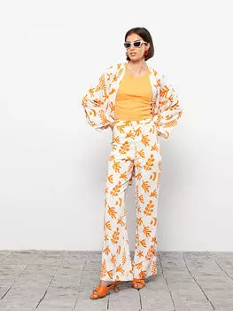 Женские брюки с узором на эластичной талии LCW Casual