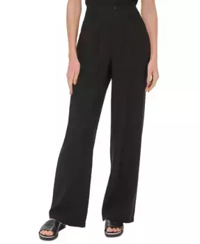 Женские брюки с верхней строчкой и эффектом креш DKNY, черный