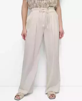 Женские брюки с завязкой спереди и широкими штанинами DKNY, белый