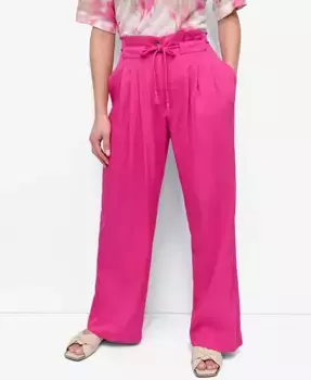 Женские брюки с завязкой спереди и широкими штанинами DKNY, розовый