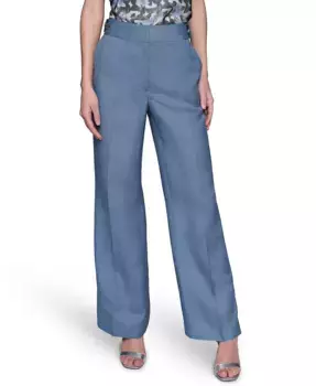 Женские брюки с завышенной талией и широкими штанинами KARL LAGERFELD PARIS, синий