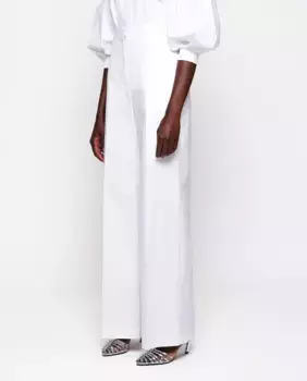 Женские брюки широкого кроя из хлопка с высокой талией Mirto, белый