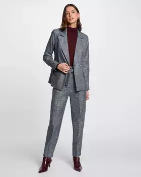 Женские брюки широкого кроя с клетчатым принтом Morgan, серый