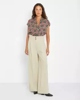 Женские брюки широкого кроя с высокой талией Trucco, кремовый