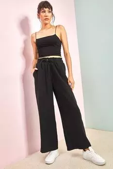 Женские брюки со шнуровкой 3939 Bianco Lucci, черный