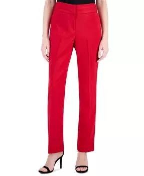 Женские брюки со швом на поясе со средней посадкой Tahari ASL, красный