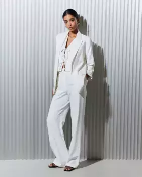 Женские брюки со складками и бахромой Easy Wear, цвет 120 Crudo