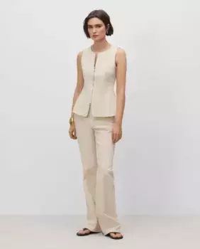 Женские брюки со складками из твила спереди Simorra, кремовый