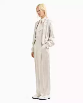 Женские брюки со складками с завышенной талией Armani Exchange, бежевый