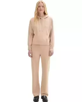 Женские брюки со средней талией однотонного цвета Tom Tailor, цвет Camel