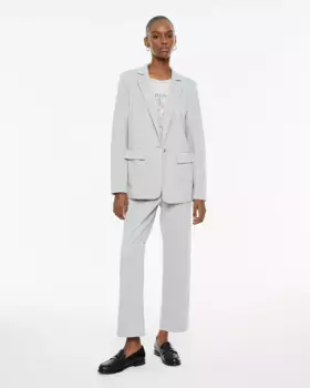 Женские брюки средней посадки из комфортной жаккардовой ткани System Action, серый