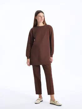 Женские брюки стандартного кроя с эластичной резинкой на талии LCW Modest, коричневый