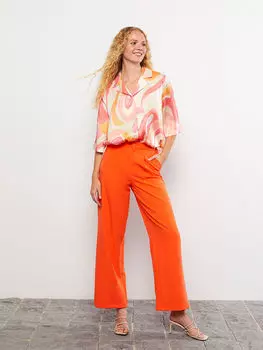 Женские брюки стандартного кроя с прямыми карманами и деталями LCW Casual