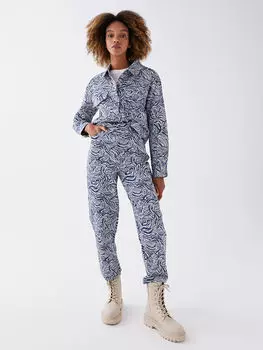 Женские брюки стандартного кроя с рисунком LCW Casual