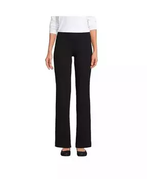 Женские брюки Starfish средней посадки с эластичным поясом и прямыми штанинами Lands' End, черный