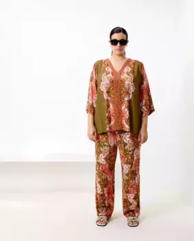 Женские брюки-стринги с принтом Couchel, зеленый