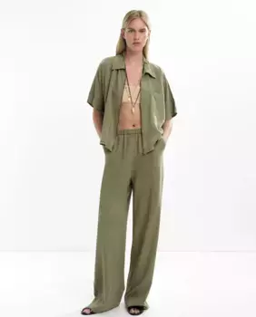 Женские брюки свободного кроя с эластичным поясом Parfois, зеленый