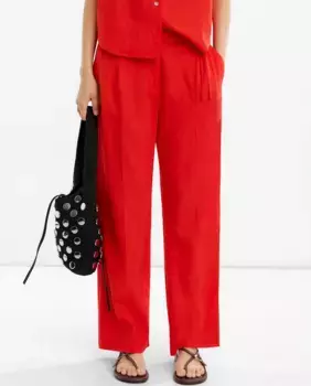 Женские брюки свободного кроя с поясом на завязках, однотонные Parfois, красный