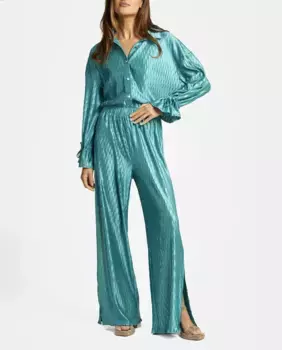 Женские брюки свободного покроя с разрезами Alma en Pena, бирюзовый