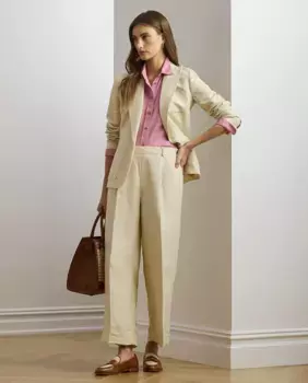 Женские брюки свободного покроя со складками Lauren Ralph Lauren, цвет Crudo