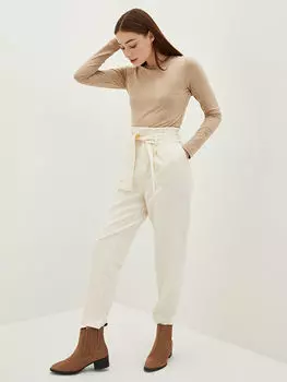 Женские брюки удобной посадки с прямыми карманами и деталями LC Waikiki Basic