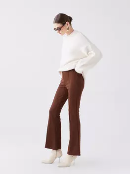 Женские брюки узкого кроя с эластичной резинкой на талии LCWAIKIKI Basic, коричневый