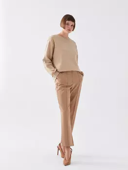 Женские брюки узкого кроя с прострочкой LCW Vision, темно-бежевый