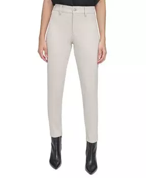 Женские брюки узкого кроя с пуговицами Calvin Klein, тан/бежевый