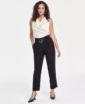 Женские брюки в бумажном пакете с высокой посадкой I.N.C. International Concepts, черный