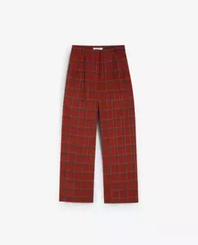Женские брюки в клетку с застежкой-молнией и потайной пуговицей Scalpers, красный