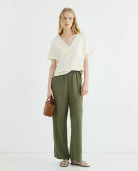 Женские брюки в полоску на резинке Zermatt, цвет Kaki