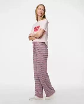 Женские брюки в полоску Pieces, красный