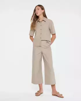 Женские брюки в широкую полоску с прорезиненной внутренней частью сзади Paz Torras, коричневый