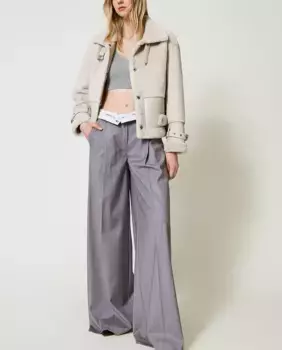 Женские брюки в тонкую полоску Twinset, серый