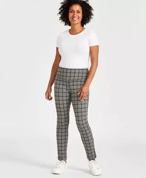 Женские брюки вязки понте с высокой посадкой и принтом Style & Co