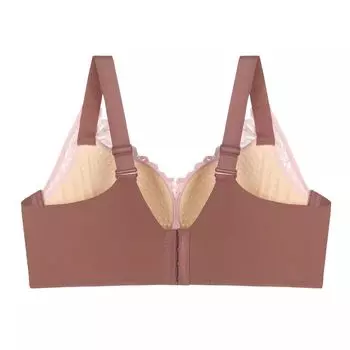 Женские бюстгальтеры больших размеров, кружевной бюстгальтер с открытой спиной и полной фигурой без косточек Agnes Orinda, розовый