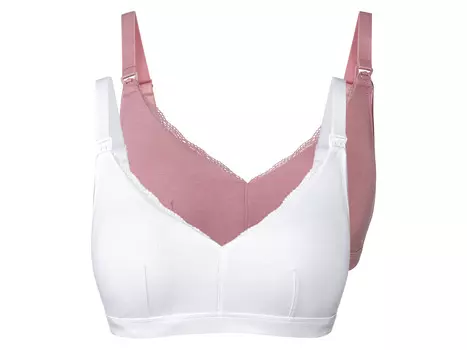 Женские бюстгальтеры для кормления esmara из органического хлопка, розовый/белый