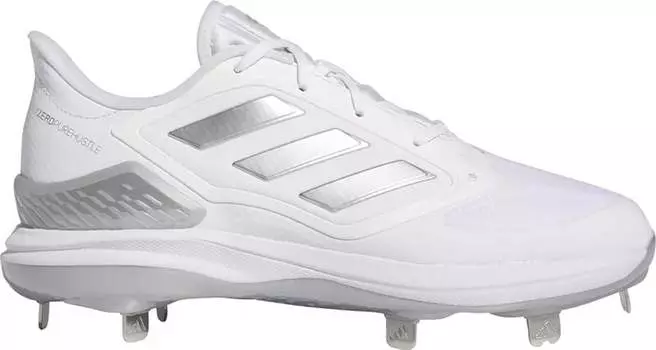 Женские бутсы для софтбола Adidas adizero PureHustle 3 Elite Metal Fastpitch, белый/серебристый