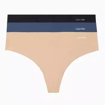 Женские Calvin Klein 3 шт. Комплект бесшовных трусиков-стрингов Invisibles QD3558 Calvin Klein