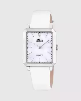 Женские часы 18987/1 Square Series белые кожаные LOTUS