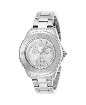 Женские часы 29106 Angel Quartz с белым циферблатом и тремя стрелками Invicta, серебряный