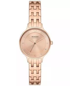 Женские часы Anita Lille с тремя стрелками из нержавеющей стали цвета розового золота, 30 мм Skagen, розовый