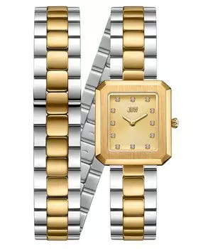 Женские часы Arc с двойным браслетом из нержавеющей стали, 23 x 25 мм Jbw