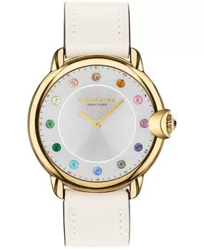 Женские часы arden chalk с кожаным ремешком, 36 мм COACH, белый