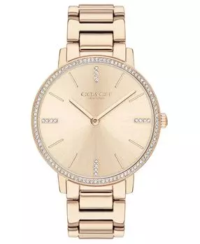 Женские часы audrey carnation с золотым браслетом из нержавеющей стали 35 мм COACH, мульти