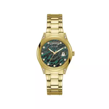 Женские часы Aura GW0047L3 из стали и золотого ремешка Guess