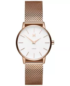 Женские часы Avenue с сетчатым браслетом цвета розового золота, 28 мм MVMT, золотой