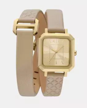 Женские часы AX5728 из бежевой кожи Armani Exchange, бежевый