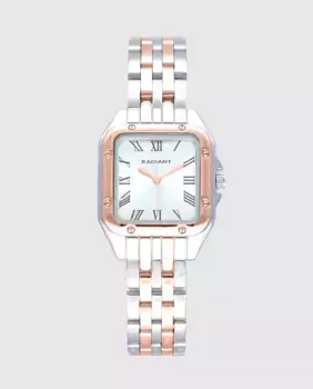 Женские часы Bahamas RA618204 из стали с двухцветным ремешком из розового золота Radiant, серебрянный