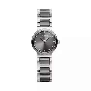 Женские часы Bering 10725-783 PART CERAMIC с серым керамическим браслетом, серебрянный